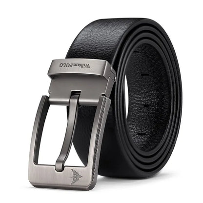 Genuine Leather Needle Buckle Belt for Men'S Trendy Pants, Casual and Personalized Waistband