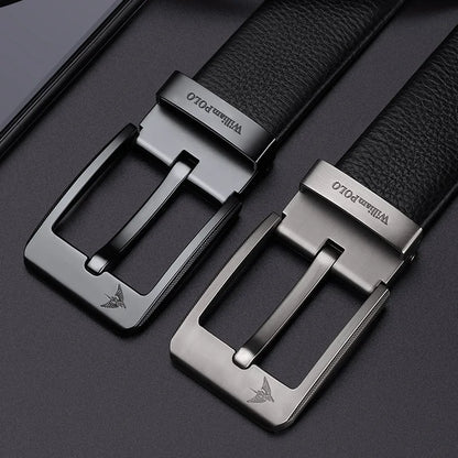 Genuine Leather Needle Buckle Belt for Men'S Trendy Pants, Casual and Personalized Waistband